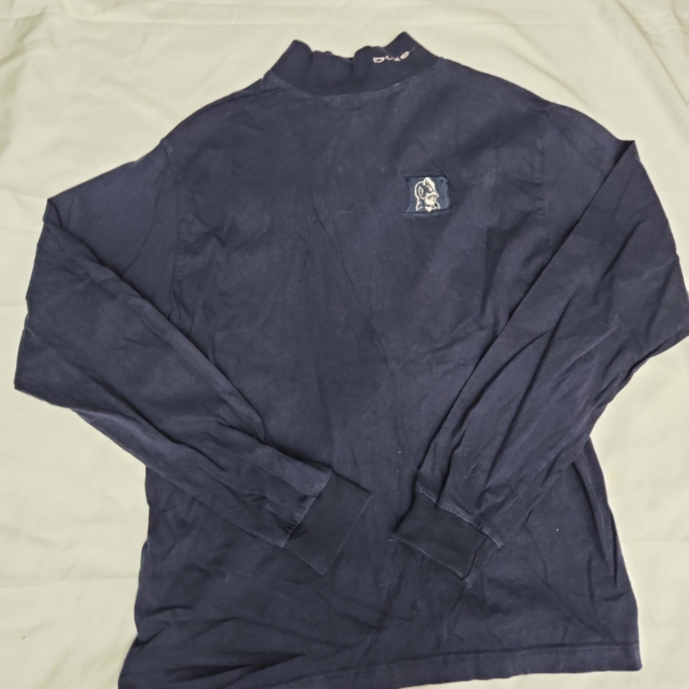 Red oak duke blue devils Women's size medium blue turtleneck #A4